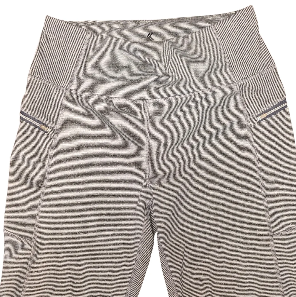 Kyodan Striped Gray Athletic Leggings Size M